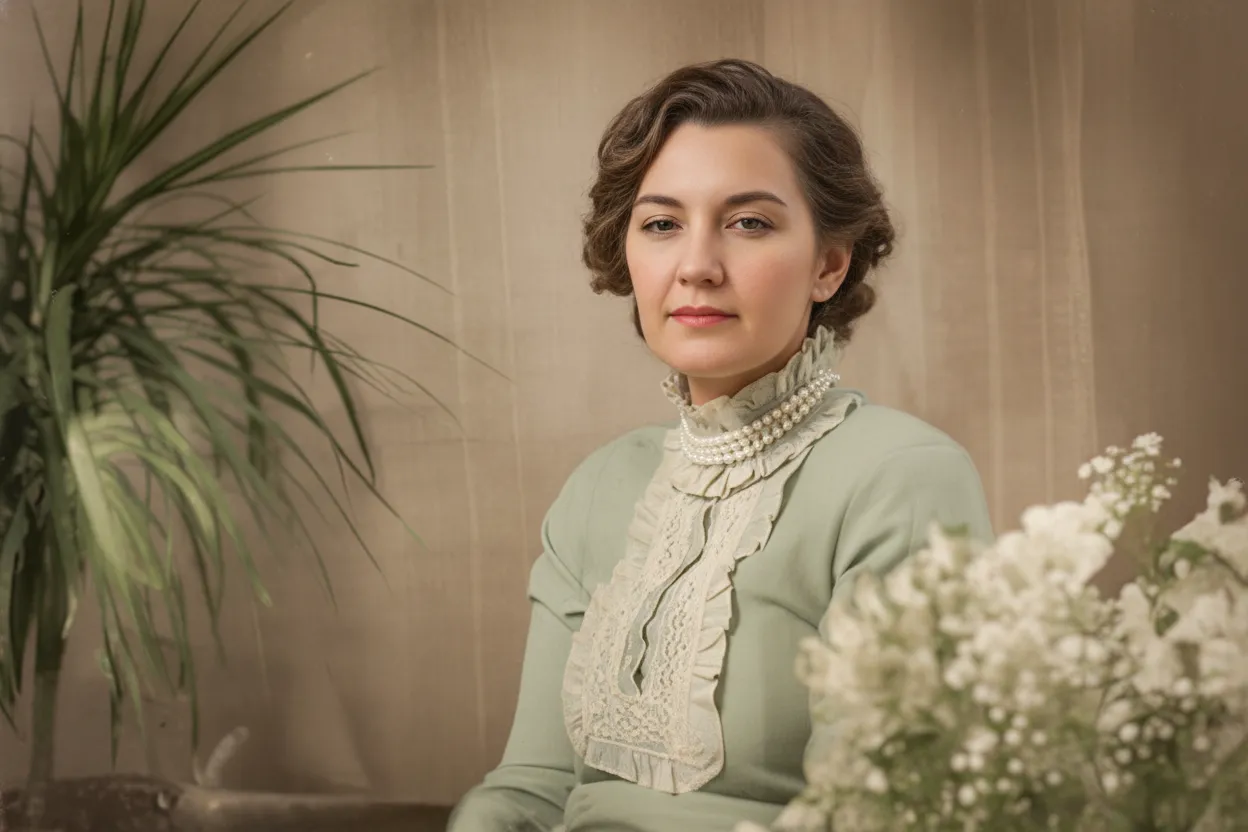 Old photo restored and colorized using AI photo restoration tool