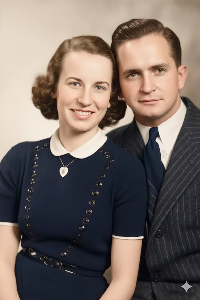 Family photo restored and preserved using AI photo restoration